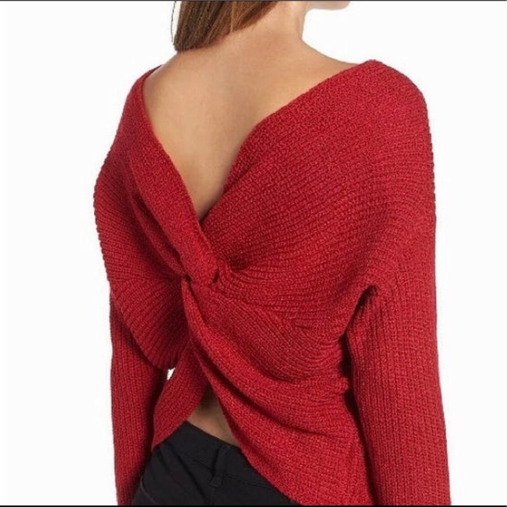ASTR the label red twist sweater